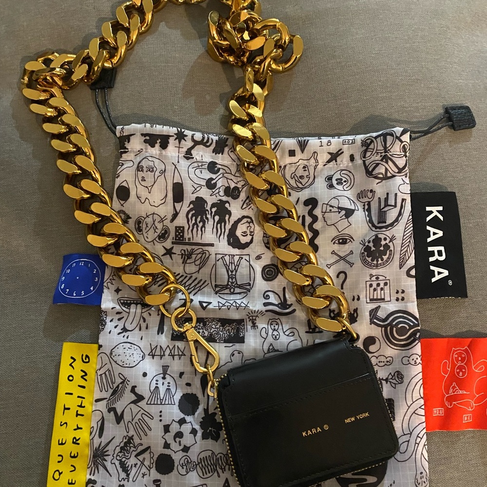 KARA Black & Gold Chain Bike Wallet